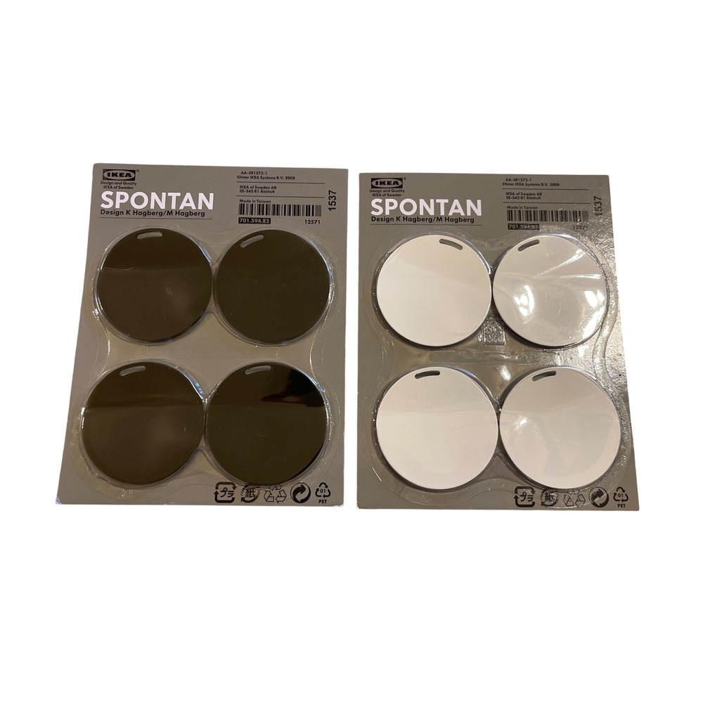 IKEA Spontan Magnets Set of 8 Black and White Circular New Sealed Office Teacher